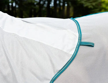 Weatherbeeta Silver/Teal Green/Stone Comfitec Zephyr Plus Mesh Fly Combo Neck