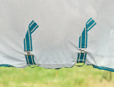 Weatherbeeta Silver/Teal Green/Stone Comfitec Zephyr Plus Mesh Fly Combo Neck