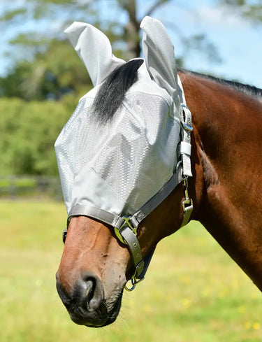 Weatherbeeta Silver Comfitec Hexi Shield Dual Fly Fly Mask