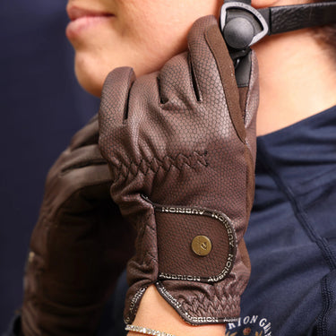 Shires Brown Aubrion Stadium FlexFit Riding Gloves