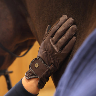Shires Brown Aubrion Stadium FlexFit Riding Gloves