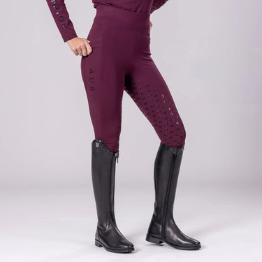 Shires Black Cherry Aubrion Eltar Riding Tights