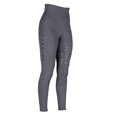 Shires Grey Aubrion Eltar Riding Tights - Young Rider