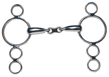 JP Korsteel Stainless Steel French Link 3 Ring Dutch Gag