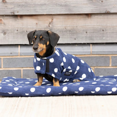 Supreme Products Noble Navy Dotty Fleece Dog Coat
