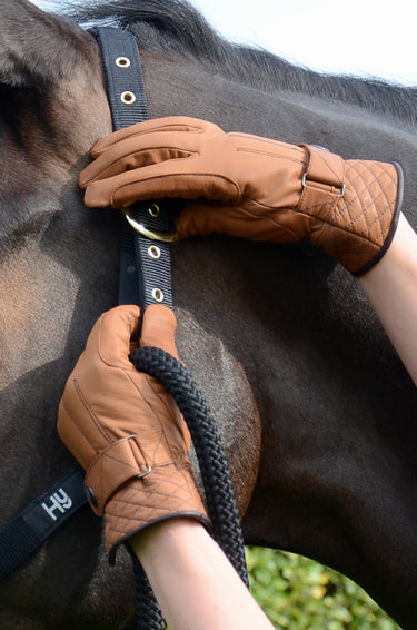 Hy Equestrian Thinsulate™ Quilted Soft Leather Winter Riding Gloves