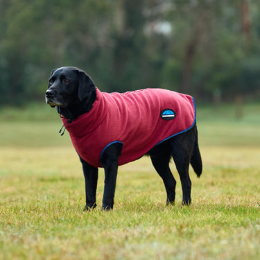 Weatherbeeta Comfitec Fleece Zip Dog Coat Burgundy/ Navy
