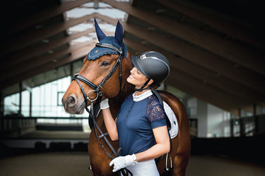 Buy Equipage Brooke Ladies Lace Navy Competition Shirt | Online for Equine