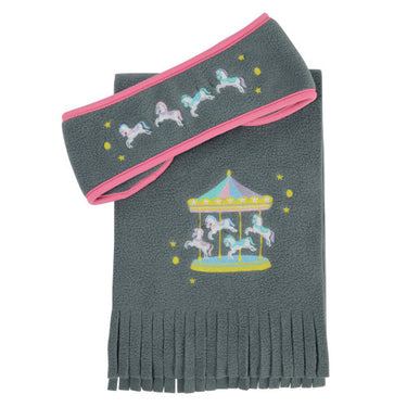 I Love My Pony Collection HeadBand & Scarf Set by Little Rider-Navy/Pink-One Size