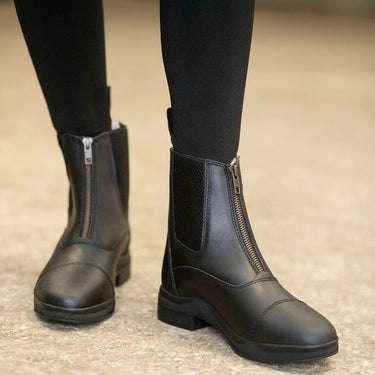 Hy Equestrian Fleece Lined Wax Leather Zip Jodhpur Boot