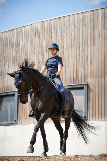 Buy Catago Ladies Navy Nash Zip Neck Short Sleeved Polo | Online for Equine