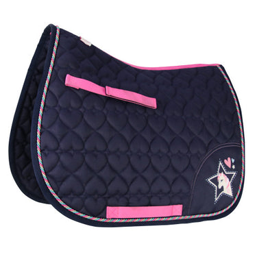 I Love My Pony Collection Saddle Pad by Little Rider-Pony / Cob-Navy/Pink/Teal