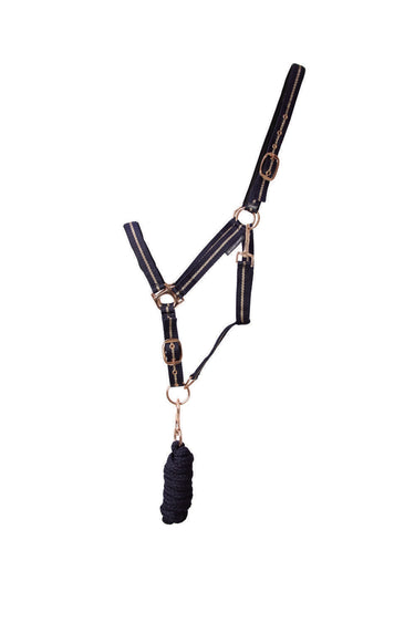 Hy Equestrian Rose Glitter Head Collar & Lead Rope Set