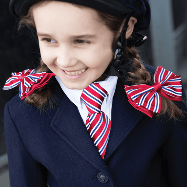 Equetech Regent stripe ready-tied show tie - junior