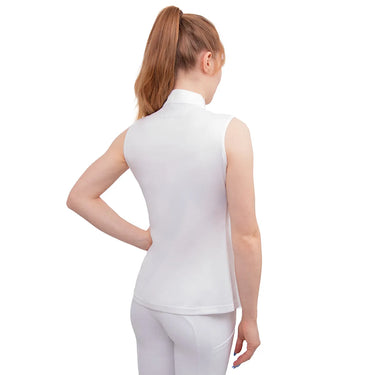 Hy Equestrian Sophia Sleeveless Show Shirt White Pearl