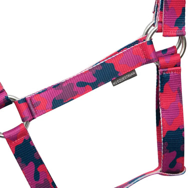 Hy Equestrian DynaForce Head Collar & Lead Rope Raspberry/ Navy