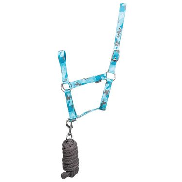 Hy Equestrian DynaForce Head Collar & Lead Rope Pacific/ Grey