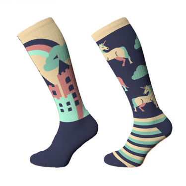 Buy Comodo Adults Navy Unicorn Novelty Socks | Online for Equine