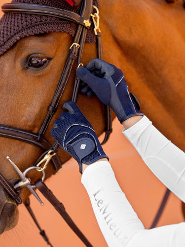 Buy Le Mieux 3D Mesh Navy Riding Gloves | Online for Equine