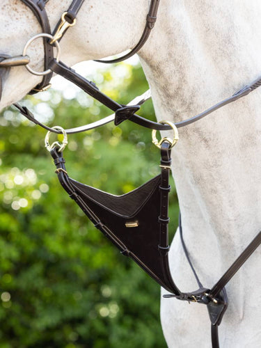 Buy Le Mieux Kudos Bib Martingale Attachment Brown/Brass | Online for Equine