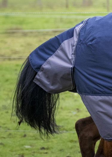 Buy Equi-Thu00e8me Tyrex 600D Standard Neck 300g Turnout Rug - Navy/Grey | Online for Equine