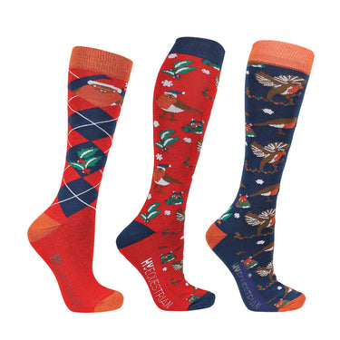 Hy Equestrian Ruby the Robin Christmas Socks (Pack of 3)