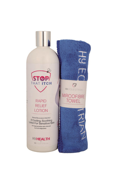 HyHEALTH STOP THAT ITCH! Rapid Relief Lotion with Microfibre Towel by Hy Equestrian