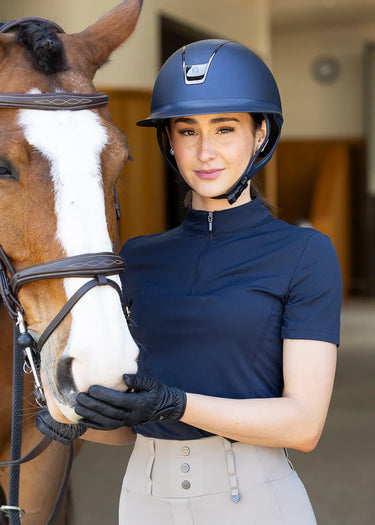 Woof Wear Navy Short Sleeve Ladies Tech Riding Shirt
