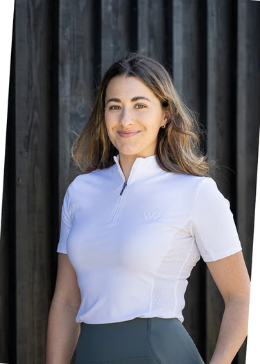 Woof Wear White Short Sleeve Ladies Tech Riding Shirt