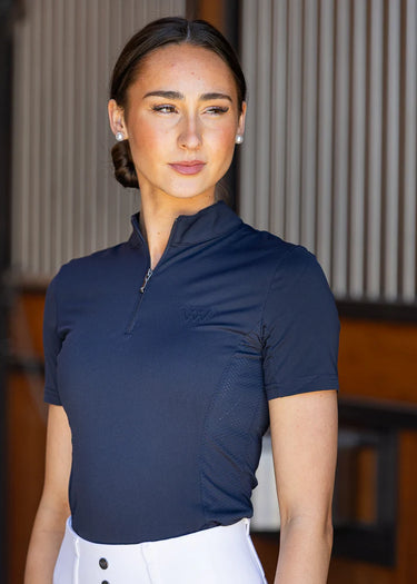 Woof Wear Navy Short Sleeve Ladies Tech Riding Shirt