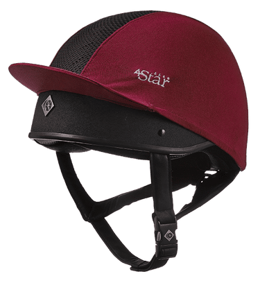 Buy the Charles Owen Maroon 4 Star Ventilated Hat Silk | Online for Equine