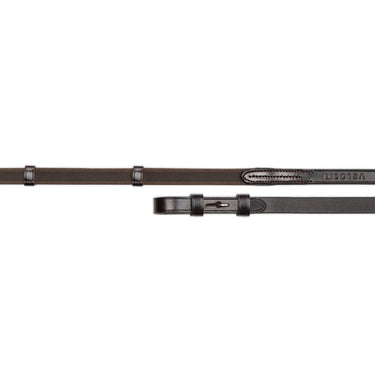 Buy the Shires Velociti Lusso Havana Continental Rubber Grip Reins | Online for Equine