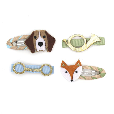 Equetech Orange Children's Childs Fox & Hounds Hair Clips