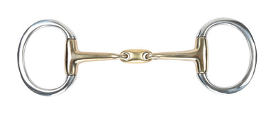 Shires Brass Alloy Flat Ring Eggbutt Snaffle With Lozenge