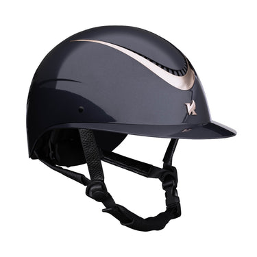 Buy Karben Navy Rose Gold Alina Ellipse Wide Peak Gloss Adjustable Riding Hat | Online for Equine