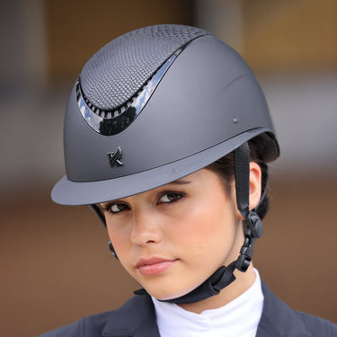 Buy Karben Black Lorah Ellipse Wide Peak Snakeskin Adjustable Riding Hat | Online for Equine