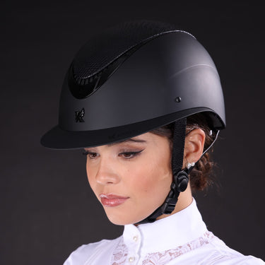 Buy Karben Black Lorah Ellipse Wide Peak Snakeskin Adjustable Riding Hat | Online for Equine