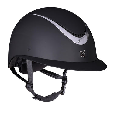 Buy Karben Black Silver Elisa Ellipse Wide Peak Matt Adjustable Riding Hat | Online for Equine