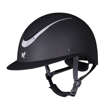 Buy Karben Black Silver Elisa Ellipse Wide Peak Matt Adjustable Riding Hat | Online for Equine