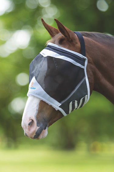 Buy the Shires Black Fly Guard Pro Fine Mesh Earless Fly Mask | Online for Equine