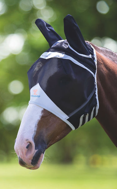 Buy the Shires Black Fine Mesh Fly Mask With Ears | Online for Equine