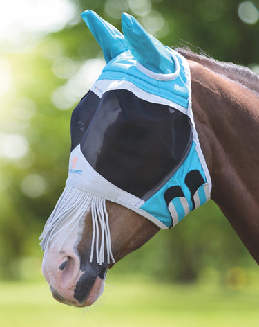 Shires Fine Mesh Fly Mask with Ears & Nose Fringe