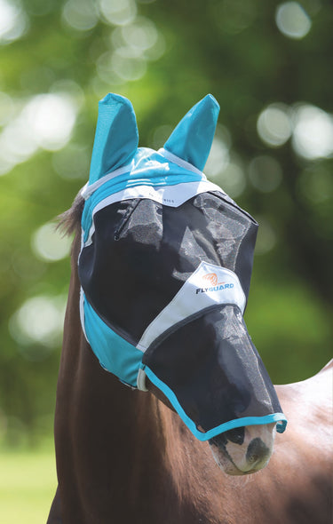 Shires Teal Fine Mesh Fly Mask With Ears & Nose