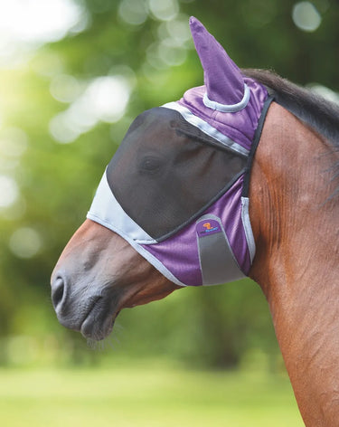 Shires Purple Deluxe Fly Mask with Ears