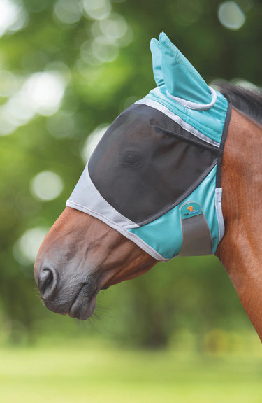 Shires Green FlyGuard Pro Deluxe Fly Mask With Ears