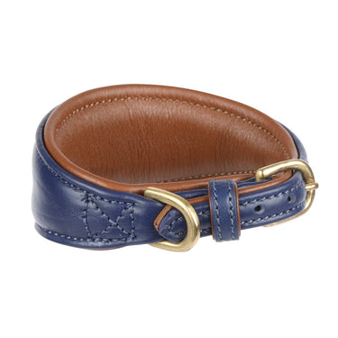 Digby & Fox Navy Padded Leather Greyhound Collar