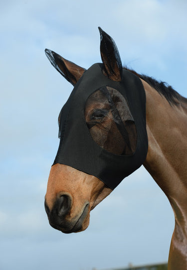 Buy Weatherbeeta Black Stretch Bug Dual Eye Saver Fly Mask With Ears | Online for Equine