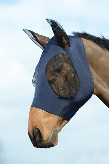 Buy Weatherbeeta Navy Stretch Bug Dual Eye Saver Fly Mask With Ears | Online for Equine
