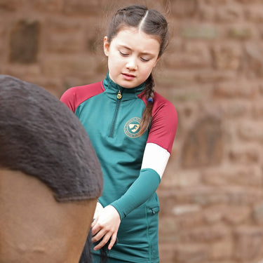 Buy Shires Aubrion Newbury Maids Dark Green Long Sleeve Base Layer-Dark Green-7 - 8 Years| Online for Equine