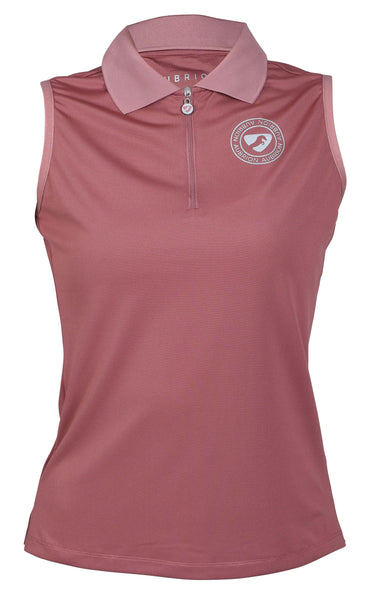 Shires Aubrion Harrow Dusky Pink Sleeveless Tech Polo-Dusky Pink-XX Small (UK 6)